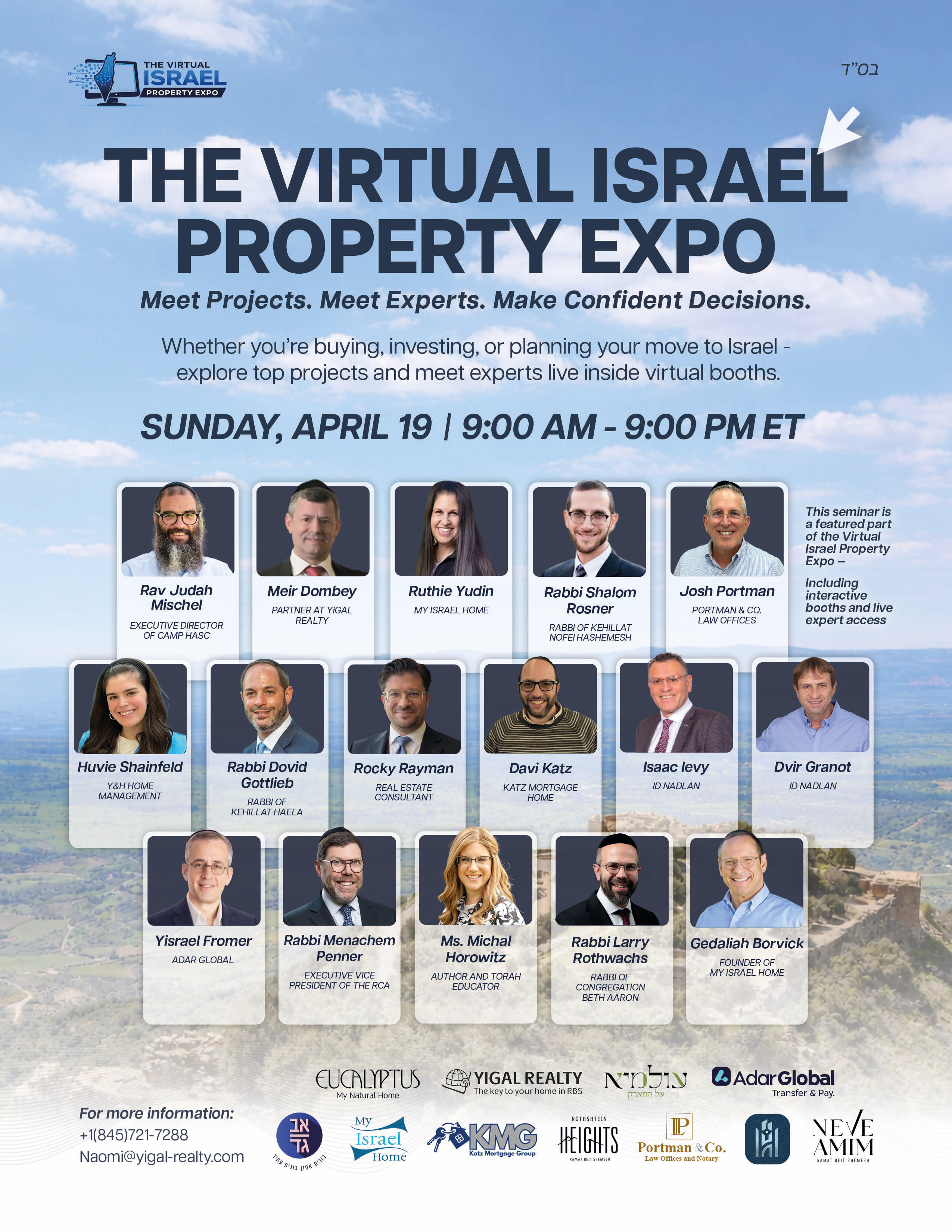 Virtual Israel Real Estate Expo - Speakers and Exhibitors